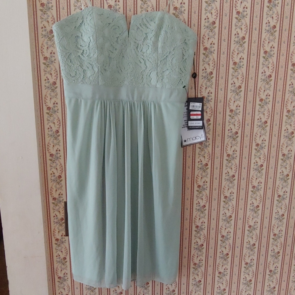 Mint green bridal dress